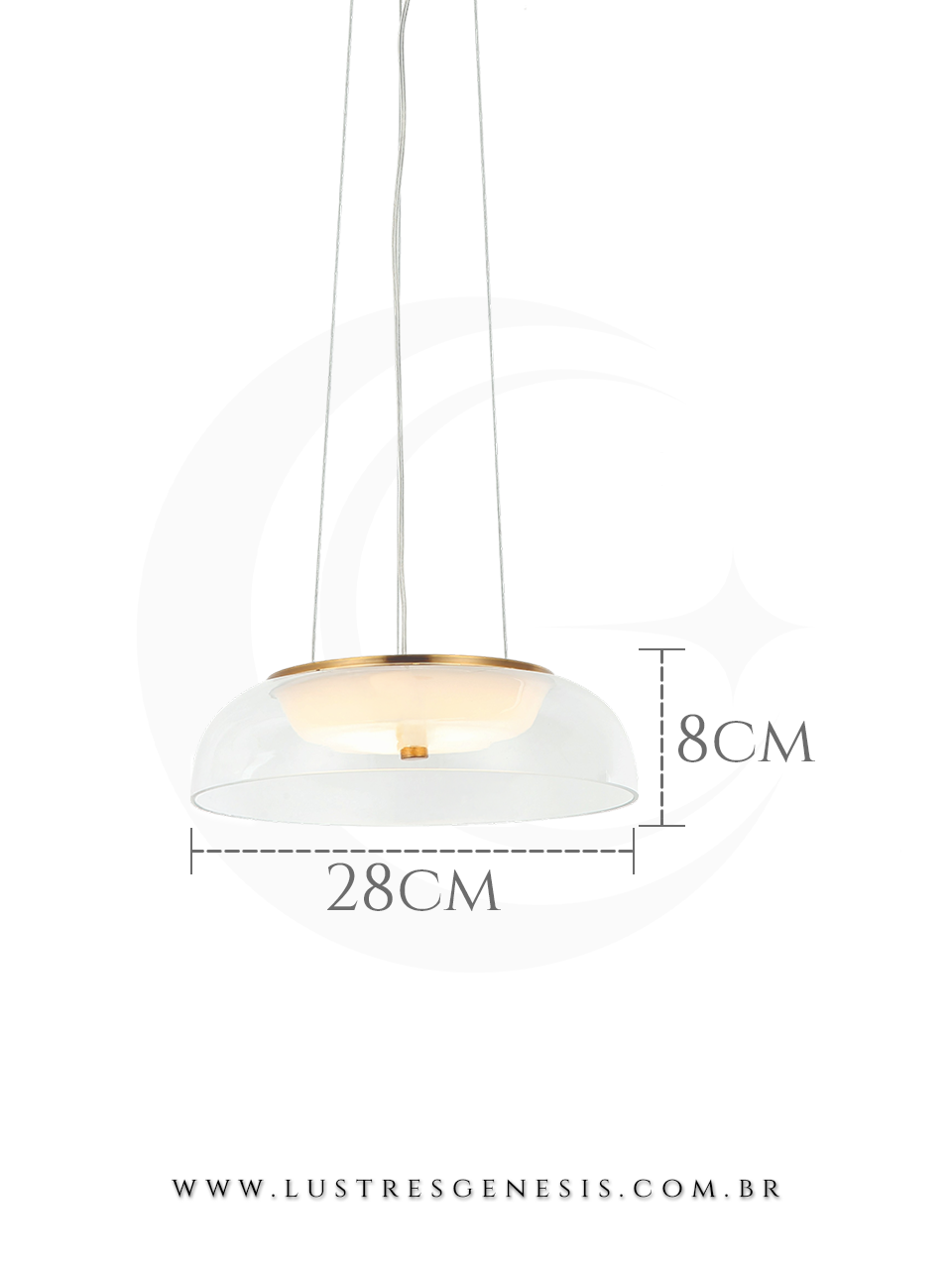 A Luminaria Pendente Sindora com acabamento em metal bronze e c&uacute;pula de vidro transparente e ideal para quem busca estilo moderno.
